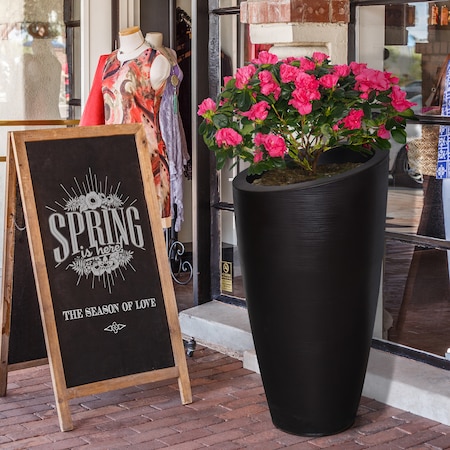 Mayne Modesto 42in Tall Planter - Black 8881-B